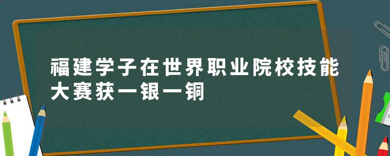 福建学子在世界职业院校技能大赛获一银一铜