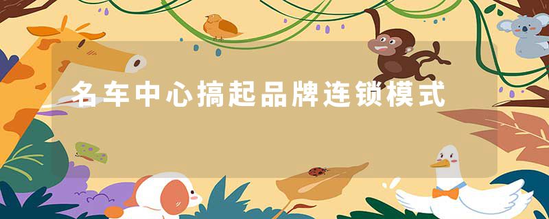 名车中心搞起品牌连锁模式