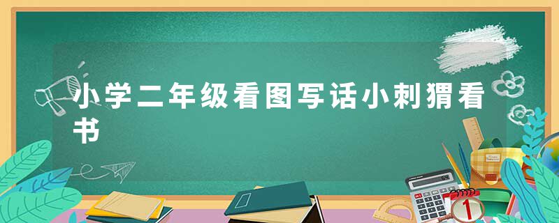 小学二年级看图写话小刺猬看书