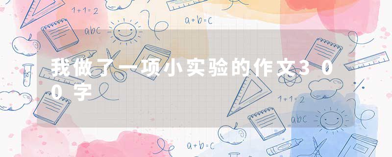 我做了一项小实验的作文300字