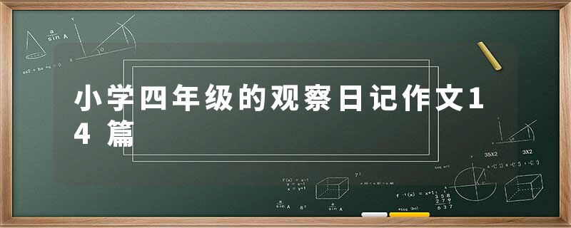 小学四年级的观察日记作文14篇