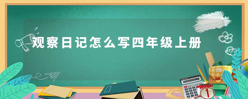 观察日记怎么写四年级上册