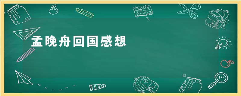 孟晚舟回国感想