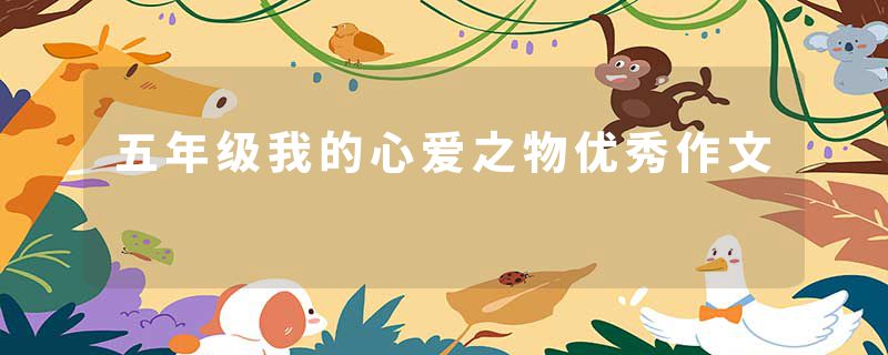 五年级我的心爱之物优秀作文