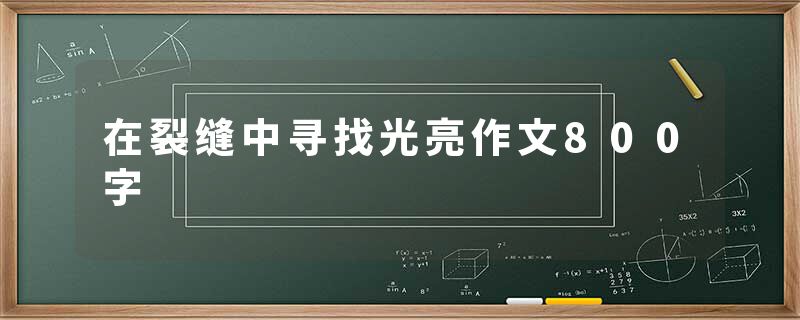 在裂缝中寻找光亮作文800字