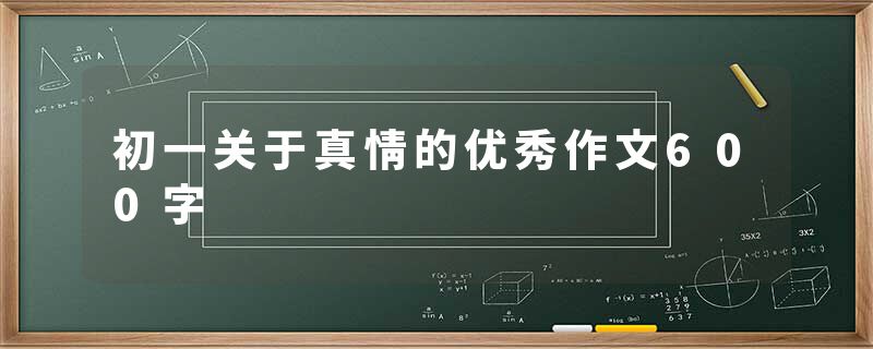 初一关于真情的优秀作文600字