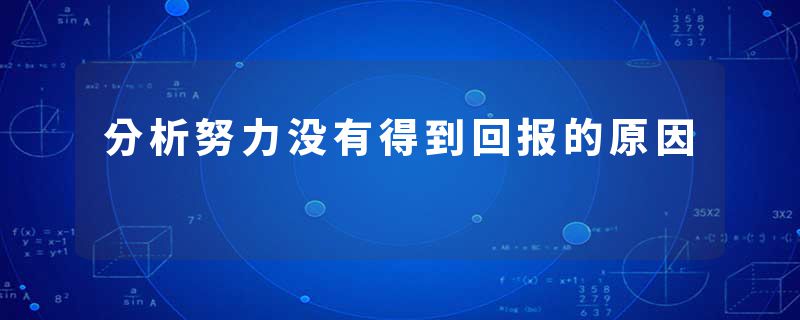分析努力没有得到回报的原因