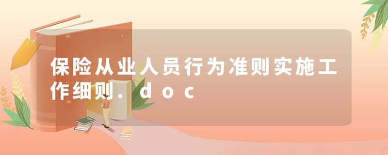 保险从业人员行为准则实施工作细则.doc