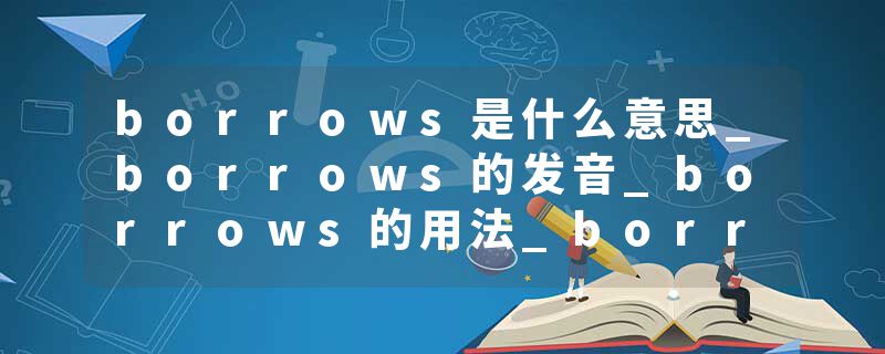 borrows是什么意思_borrows的发音_borrows的用法_borrows怎么记_borrows翻译