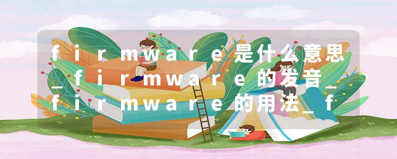 firmware是什么意思_firmware的发音_firmware的用法_firmware怎么记_firmware翻译
