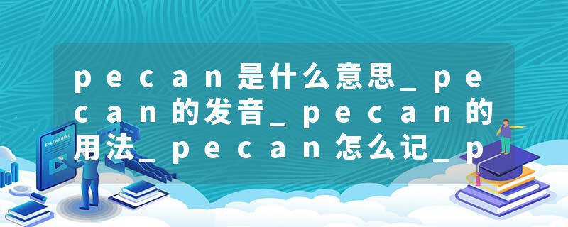 pecan是什么意思_pecan的发音_pecan的用法_pecan怎么记_pecan翻译
