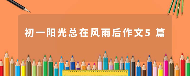 初一阳光总在风雨后作文5篇