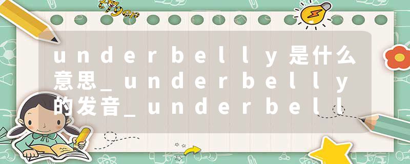 underbelly是什么意思_underbelly的发音_underbelly的用法_underbelly怎么记_underbelly翻译