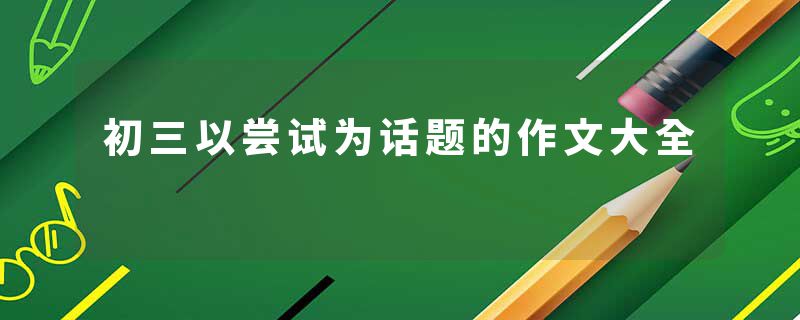 初三以尝试为话题的作文大全