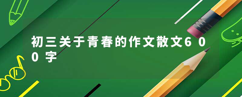 初三关于青春的作文散文600字