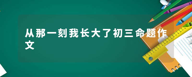 从那一刻我长大了初三命题作文