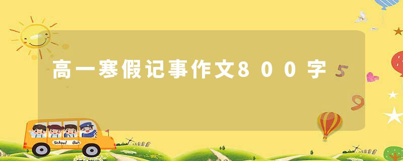 高一寒假记事作文800字