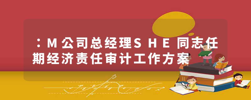 ：M公司总经理SHE同志任期经济责任审计工作方案