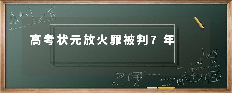 高考状元放火罪被判7年