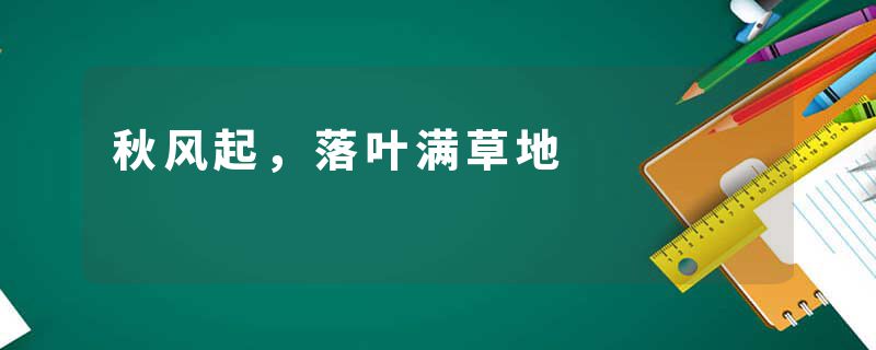 秋风起，落叶满草地