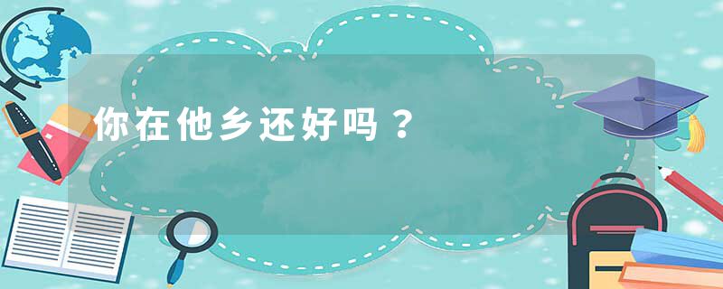 你在他乡还好吗？