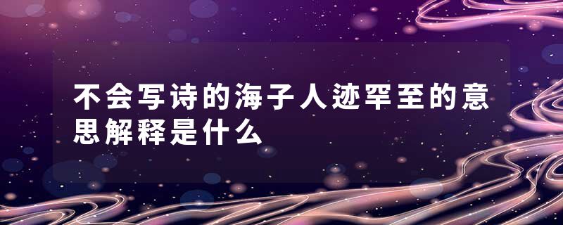 不会写诗的海子人迹罕至的意思解释是什么