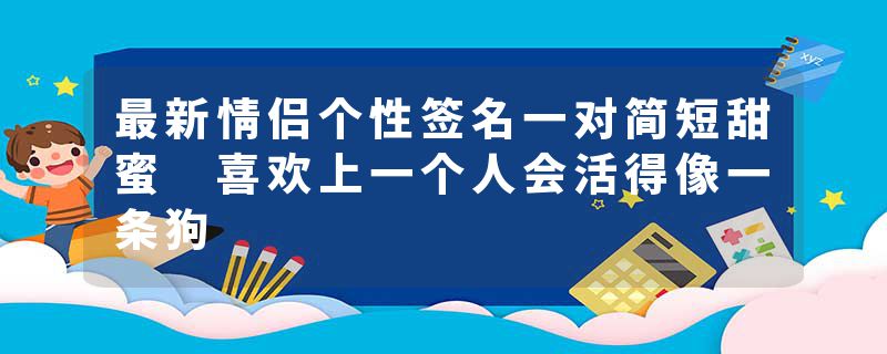 最新情侣个性签名一对简短甜蜜 喜欢上一个人会活得像一条狗