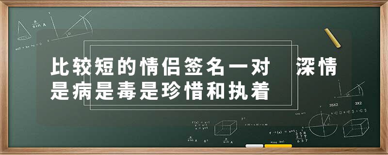 比较短的情侣签名一对 深情是病是毒是珍惜和执着