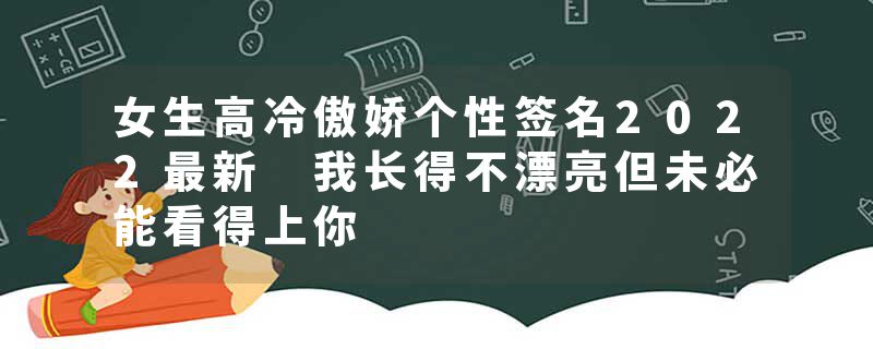 女生高冷傲娇个性签名2022最新 我长得不漂亮但未必能看得上你