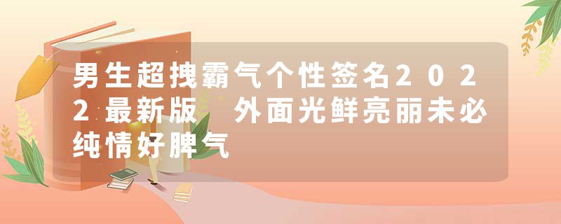 男生超拽霸气个性签名2022最新版 外面光鲜亮丽未必纯情好脾气