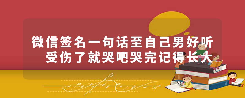 微信签名一句话至自己男好听 受伤了就哭吧哭完记得长大