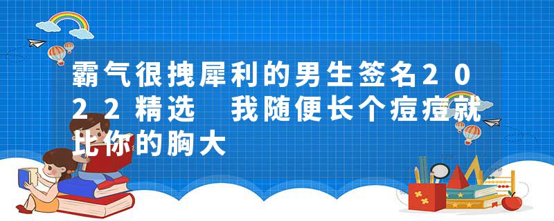 霸气很拽犀利的男生签名2022精选 我随便长个痘痘就比你的胸大