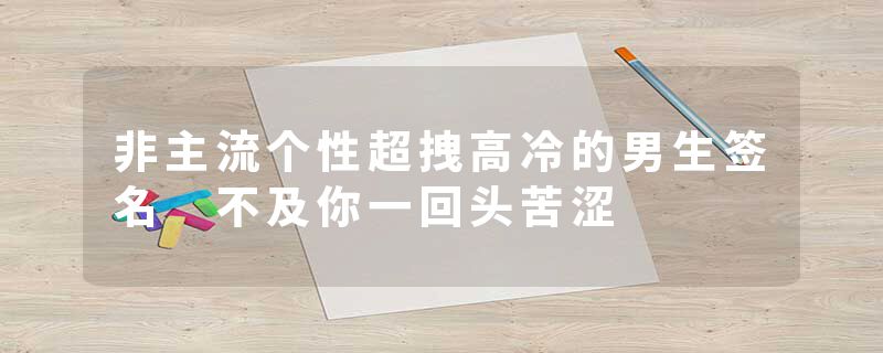 非主流个性超拽高冷的男生签名 不及你一回头苦涩