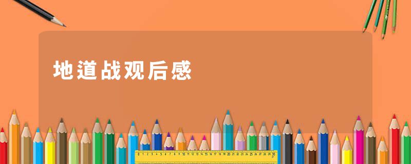 地道战观后感