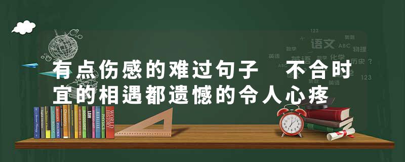 有点伤感的难过句子 不合时宜的相遇都遗憾的令人心疼