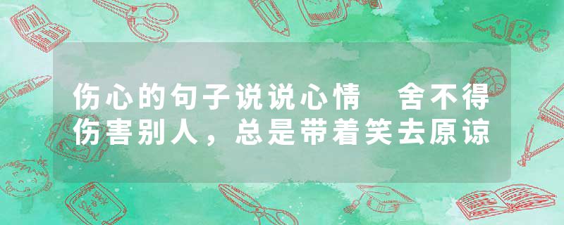 伤心的句子说说心情 舍不得伤害别人，总是带着笑去原谅