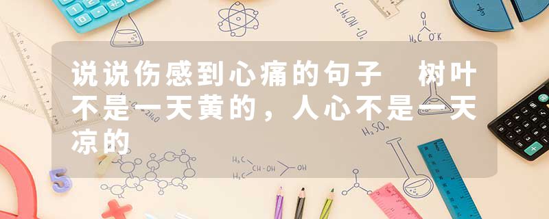 说说伤感到心痛的句子 树叶不是一天黄的，人心不是一天凉的