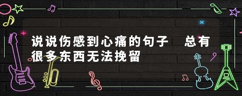 说说伤感到心痛的句子 总有很多东西无法挽留