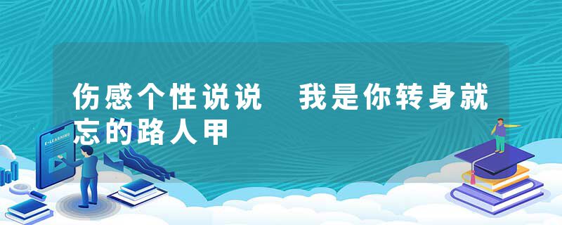 伤感个性说说 我是你转身就忘的路人甲