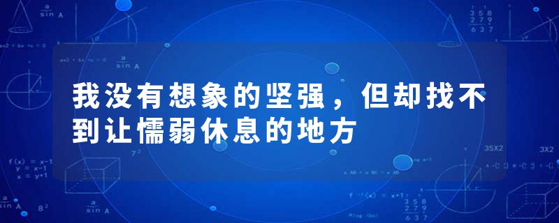 我没有想象的坚强，但却找不到让懦弱休息的地方