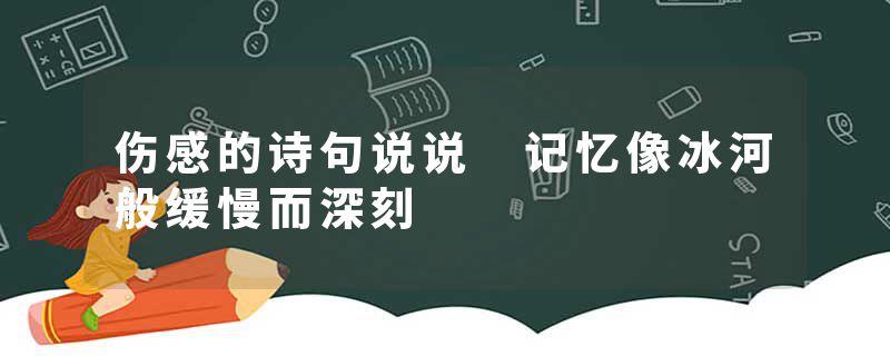 伤感的诗句说说 记忆像冰河般缓慢而深刻