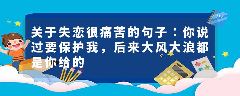 关于失恋很痛苦的句子：你说过要保护我，后来大风大浪都是你给的