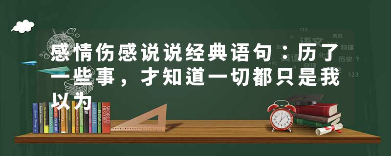 感情伤感说说经典语句：历了一些事，才知道一切都只是我以为