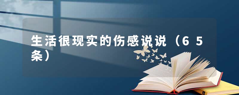 生活很现实的伤感说说（65条）
