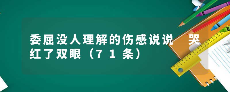 委屈没人理解的伤感说说 哭红了双眼（71条）