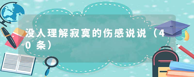 没人理解寂寞的伤感说说（40条）