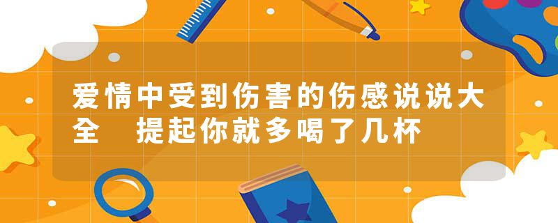 爱情中受到伤害的伤感说说大全 提起你就多喝了几杯