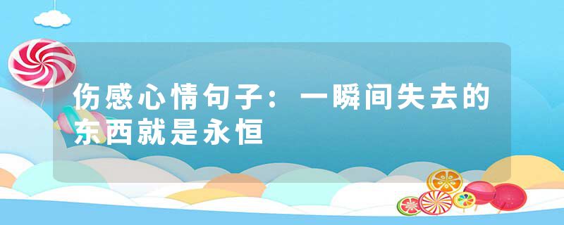 伤感心情句子:一瞬间失去的东西就是永恒