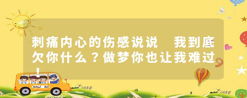 刺痛内心的伤感说说 我到底欠你什么？做梦你也让我难过！