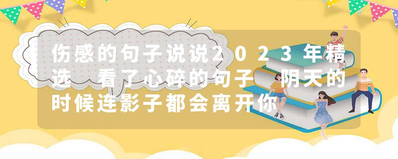 伤感的句子说说2023年精选 看了心碎的句子 阴天的时候连影子都会离开你